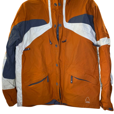  Mens Jacket Size L Grey / Orange / White 
