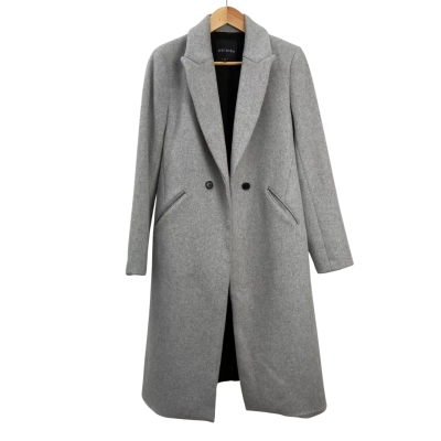 Decjuba - Womens Longline Coat - Size 10 - Grey 
