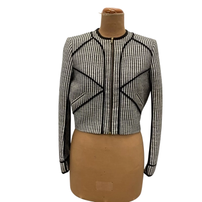 Sass & Bide Womens  Size 10 Black  / White Jacquard Stripe Jacket