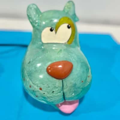 Vintage Blue Dog Lamp 