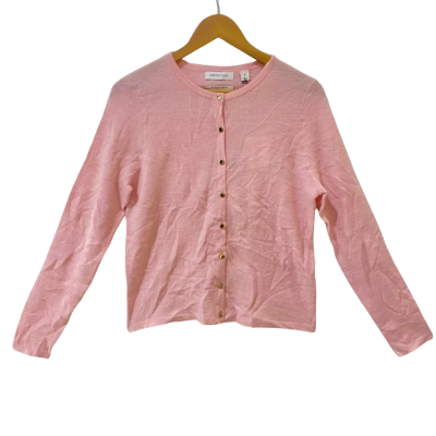 David Jones Womens  Size S Merino Wool Button-down Cardigan Pink  