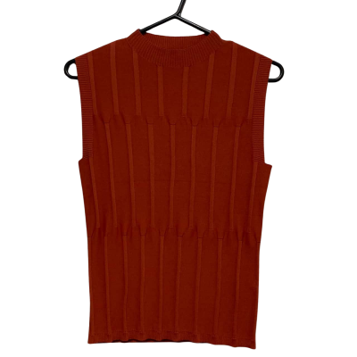 Veronika Maine Womens  Size M Sleeveless Knit Top Burnt Orange 