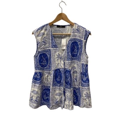 Sportsgirl Womens  Size 6 Sleeveless/Pattern  Top Blue / White 