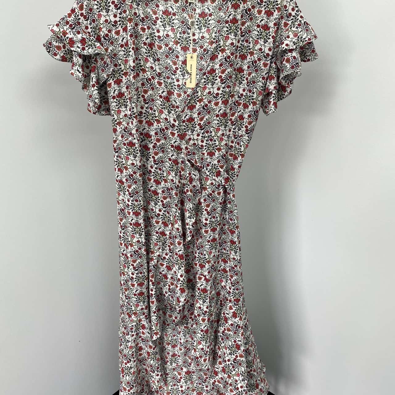 Max Studio Womens Size XS Party Dress Floral/Red/White (s)