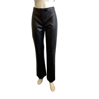 Henne Women's Size 10 Faux Leather Straight Leg Pant Black  