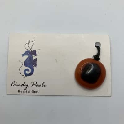  Women's Glass Pendant with leather strap necklace 