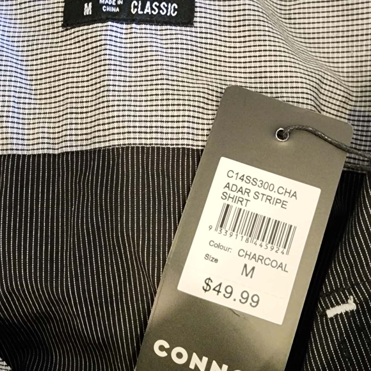 Connor Men's Size M Short Sleeve Black / White