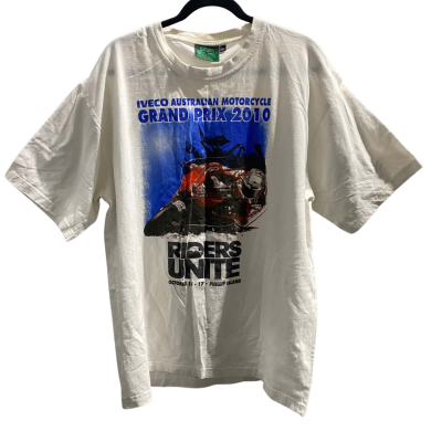 Mens Size XXL - Short Sleeve Shirt White IVECO Australian Motorcycle Grand Prix 2010