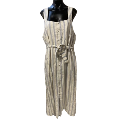 White Closet Womens  Size 18 Casual Dress Blue / Pinstriped / White 