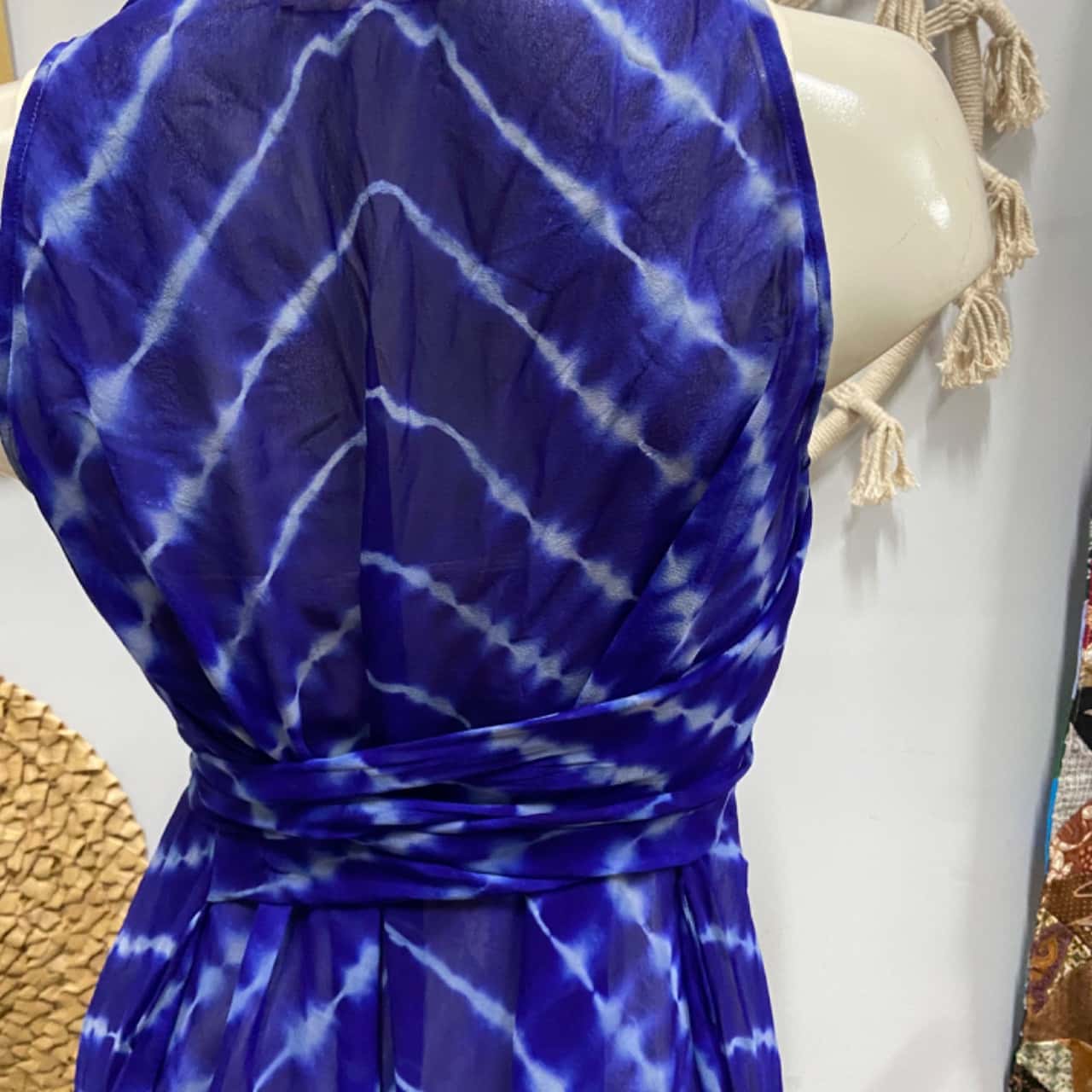 Willow tie Dye Silk dress with slip Womens Size 6 Blue