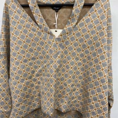 Motto Womens  Size 10 Long Sleeve Top Brown / Grey 