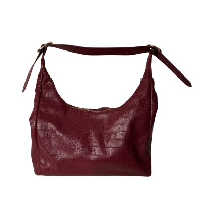  Peta & Jain Womens Berry Red Faux Croc Pattern Shoulder Bag 