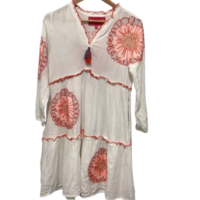 Place du Soleil Womens  Size XS Party Dress Orange / Red / White 