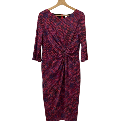 Anthea Crawford Womens  Size 14 Long Sleeve Dress Multicoloured 