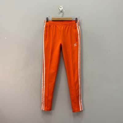 Adidas Womens  Size 6 Track Pants Orange / White 