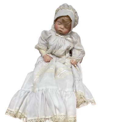 vintage porcelain sleeping baby doll 