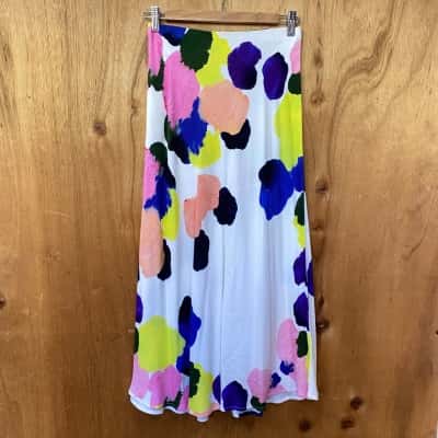 Gorman White/Colourful Paint Patterned Skirt Size 6