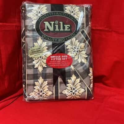 Vintage Nile Poly/Cotton Single Bed Fitted Sheet Set