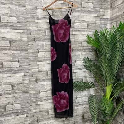 Whitefox Womens  Size 6 Maxi Dress Black  / Pink  