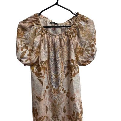Liz Jordan Womens  Size 8 Floral Top Beige / Floral 