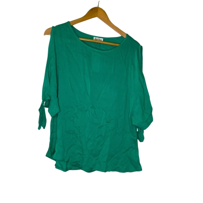  Womens  Size S Short Sleeve Top Green 