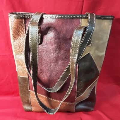  Women's Multicoloured work Style tall leather handbag