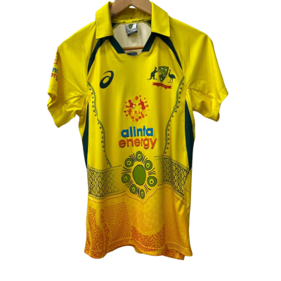 Asics CA21 Replica ODI Shirt Blazing Yellow Cricket Australia Size Youth 12