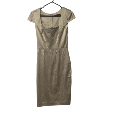 Womens Single Size 6 Light Gold Short Sleeve/ Midi Dress