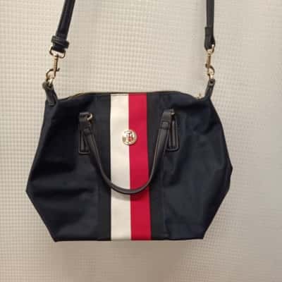 Tommy Hilfiger Womens Shoulder Bag Navy Blue / Red / White 