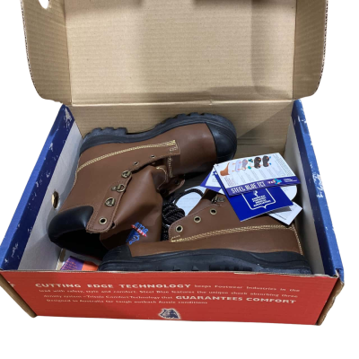 Bluesteel  Unisex Size 4 Jarrah Redwood Boots  