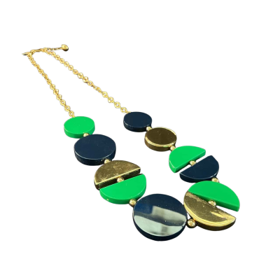 Kate Spade Mod Double Exposure Necklace Gold / Green / Navy Blue 