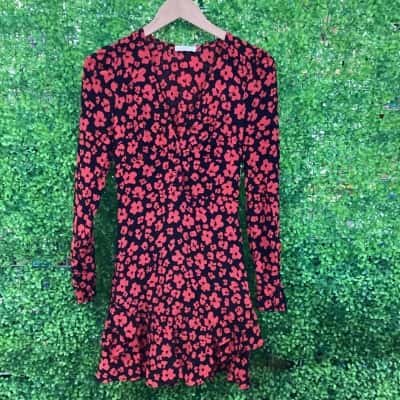 Kookai Womens Floral Dress Black  / Red 