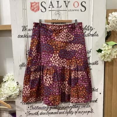 Princess Highway brand:  Womens  Size 14 A-Line Skirt Floral / Maroon / Pattern 