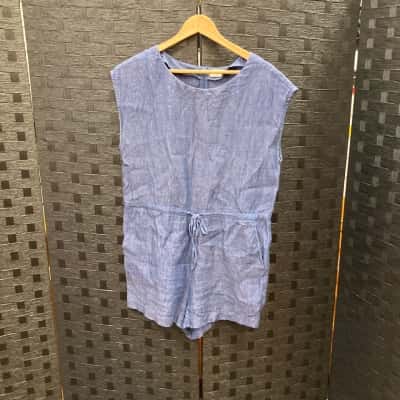 Gorman Womens  Size 10 Short Sleeve Jumpsuit Blue 