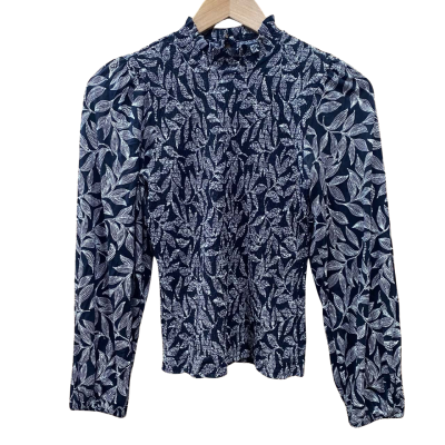 Witchery Black/White Patterned Shirred Top Size XS 