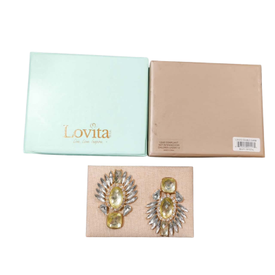 PreOwned Lovita Double Charm Brooch Multi Crystal L05-31D