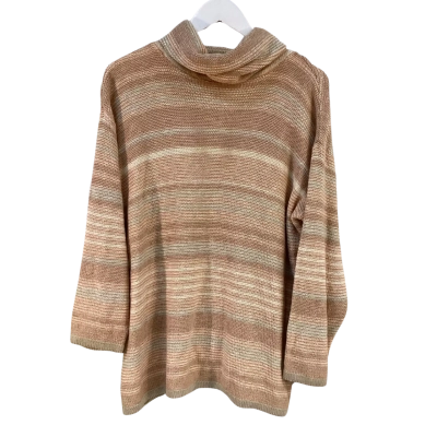 Wall Street Womens Size S Silk / Linen Blend Roll Neck Jumper Orange 