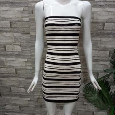 White Fox Women's  Size M Bodycon Dress / Midi Dress Black  / White 