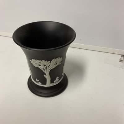 Wedgewood black jasperware vase