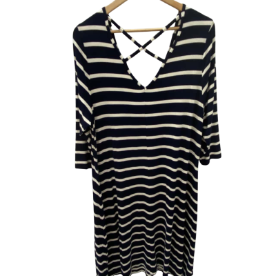 Autograph Womens  Size 16 3/4 sleeve Blue / Off White / Striped 