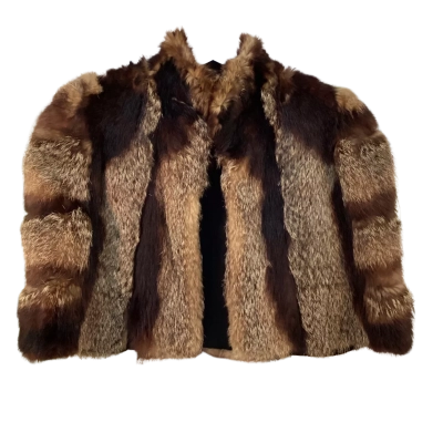 Vintage Womens One Size Fur Shrug Brown 