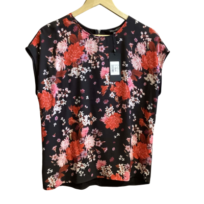 Portmans Womens  Size XS Floral Top Black  / Pink  