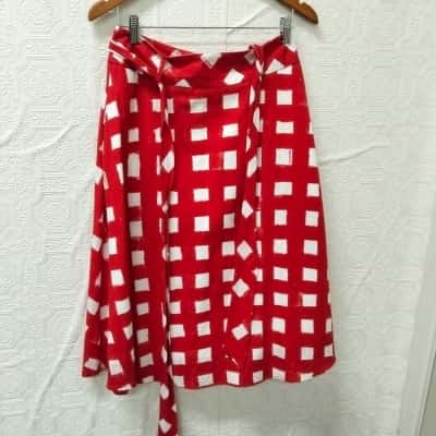 Review x Bromley Womens  Size 10 Red / White Skirt VGUC