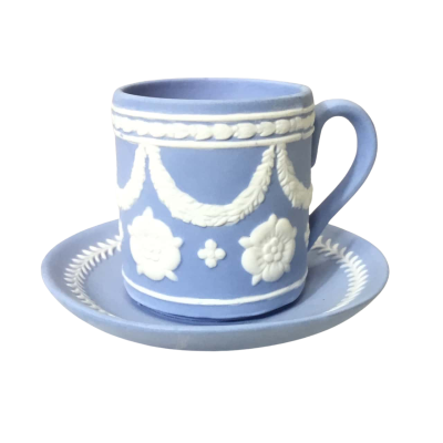 Wedgwood Blue Jasperware Christmas Tea Cup Ornament