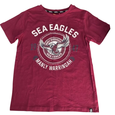 NRL Kids  Size 12 Manly Sea Eagles T-Shirt 
