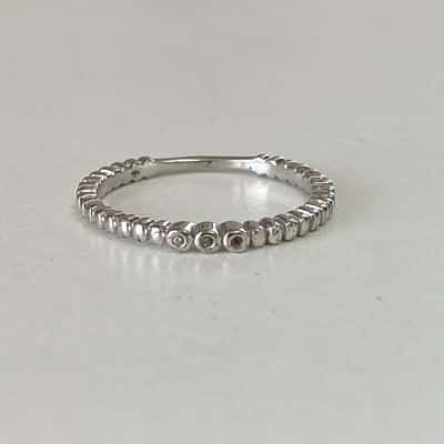 Sterling Silver Bubble Ring With Delicate Band Of Raised Circles