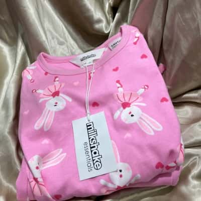 Milkshake Essentials Kids Long Sleeve/Pants Size 6 Sleepwear Pattern / Pink  