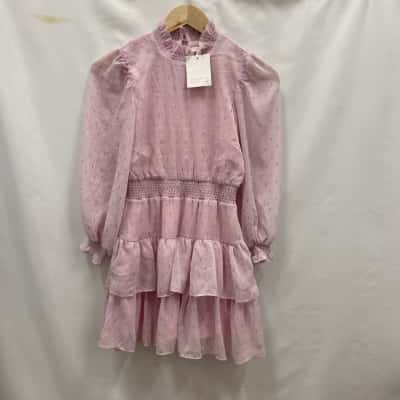 Saffron & Clover Kids Frilled Dress Size 10 Light Pink RRP$100