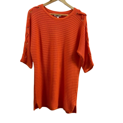  Womens  Ezibuy Size 42 Eyelet Knit Top Orange 