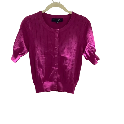 Princess Highway Womens  Size 10 Short Sleeve Cardigan Purple 